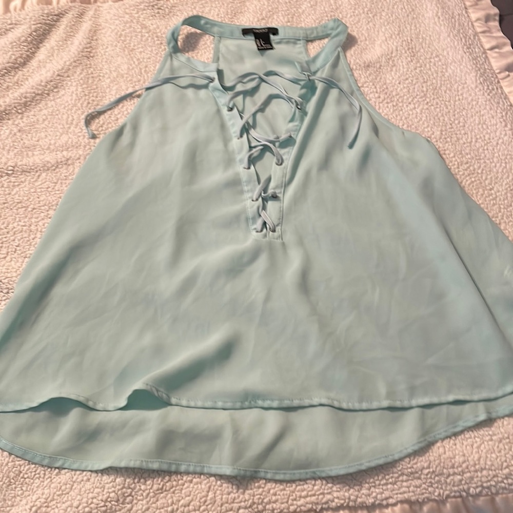 Sleeveless Aqua Shirt